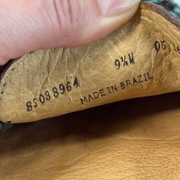 Patricia Green A Mano Turquoise Leopard Calf Hair Driving Loafers Size 9.5 - Picture 10 of 11